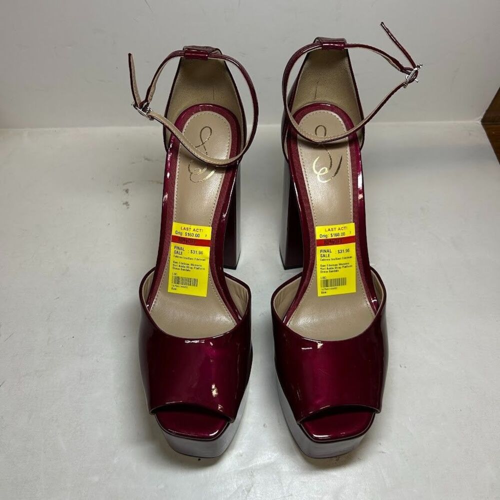 Sam Edelman Womens 10 M Holly Red Patent Kori Platform High Heels DISPLAY RD3 - Picture 4 of 4
